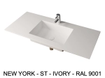 Plan vasque Design, sur mesure, Largeur 60 à 200 cm x Profondeur 40 à 60 cm, résine minérale de couleurs ACRYSTONE®, Finition lisse, Livraison Offerte et Rapide.